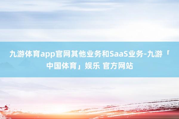 九游体育app官网其他业务和SaaS业务-九游「中国体育」娱乐 官方网站